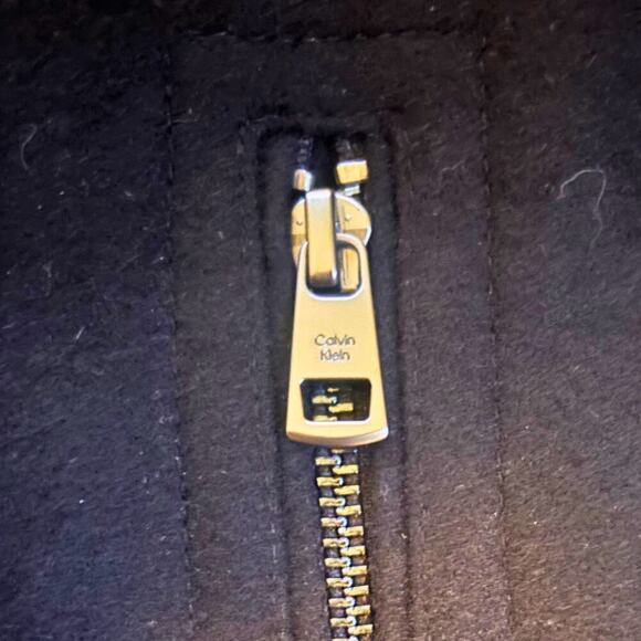 Calvin Klein Black Wool Bomber Jacket Men’s L – Quilted Lining - Picture 2 of 8